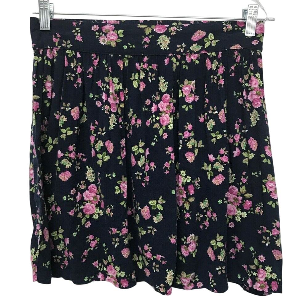 Timing Skirt Womens Large Floral Blue Pink Green